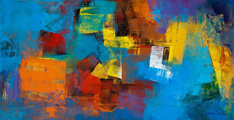 blue horizontal abstract by siddhesh rane